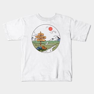 The adventure Begins Explore the Wild Camping Adventure Novelty Gift Kids T-Shirt